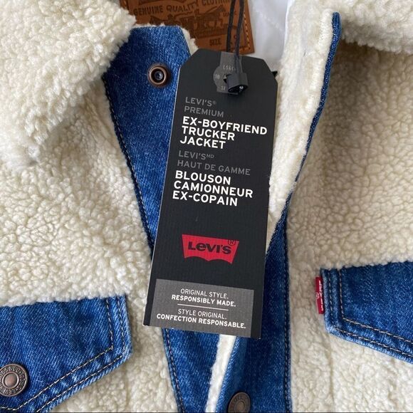 Nwt-Levi’s Ex Boyfriend Sherpa Trucker Jacket - Picture 9 of 14